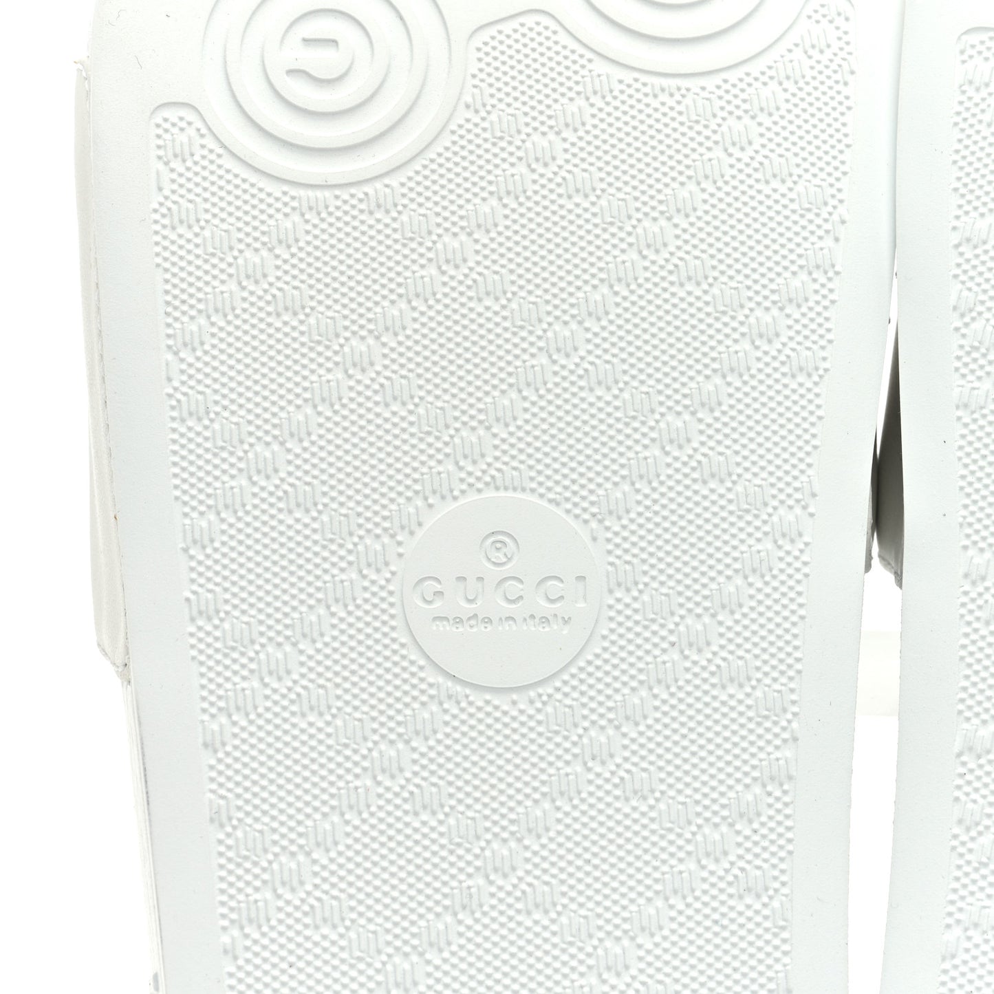 Nappa Interlocking G Cat Womens Pursuit Slide Sandals 35 Great White