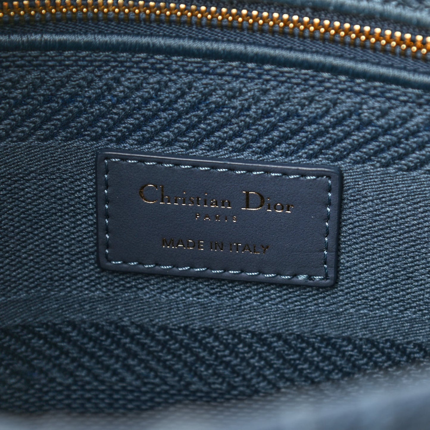 Canvas Embroidered Cannage Medium Lady D-Lite Denim Blue