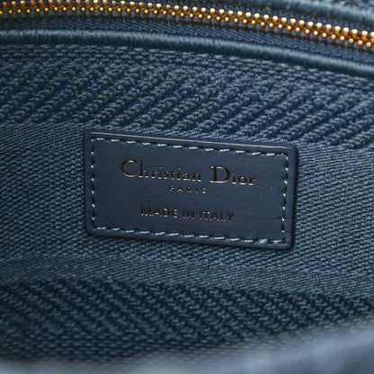 Christian Dior Canvas Embroidered Cannage Medium Lady D-Lite Denim Blue 5 of 8