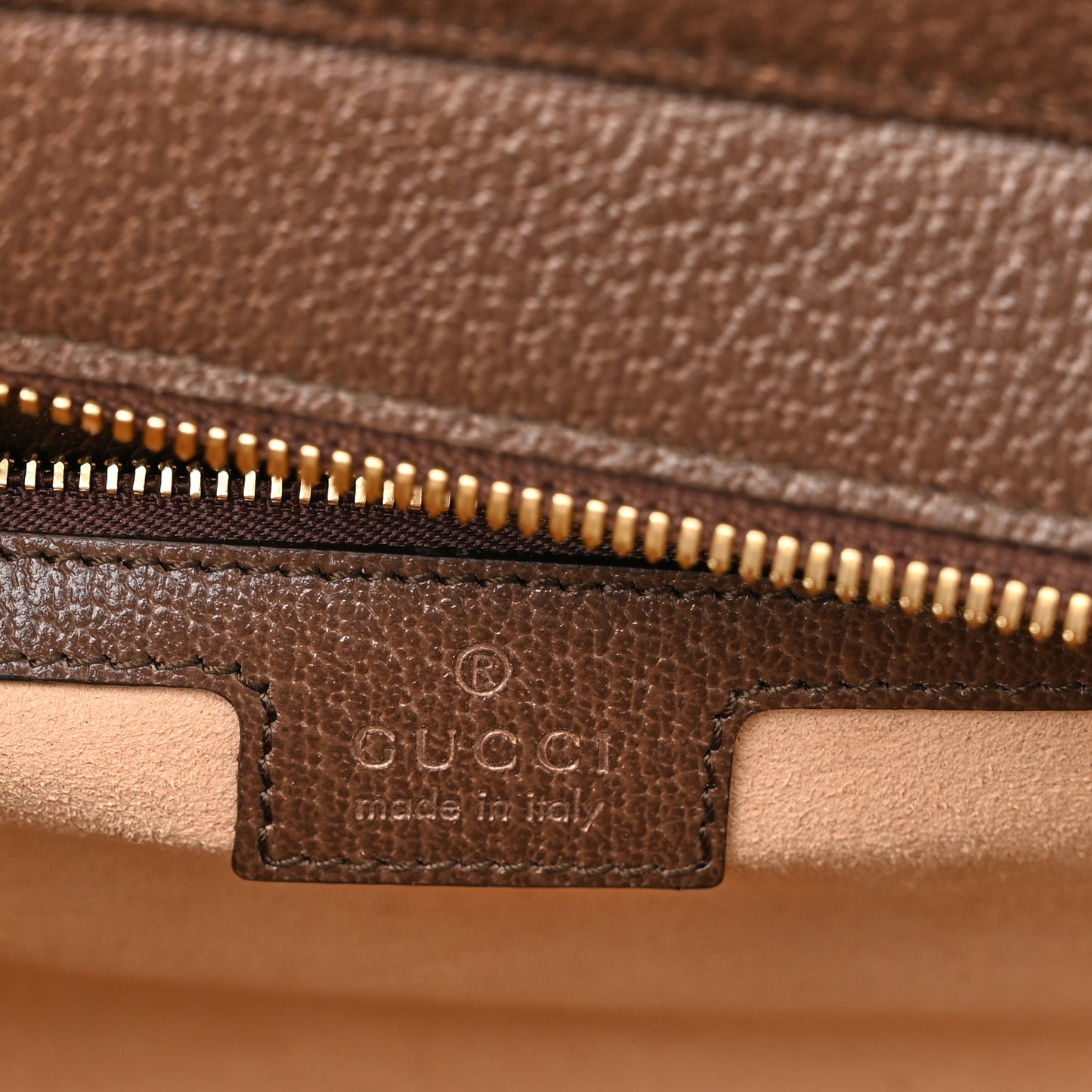 GG Supreme Monogram Textured Dollar Calfskin Web Small Ophidia Slip Handle Tote Beige Ebony New Acero