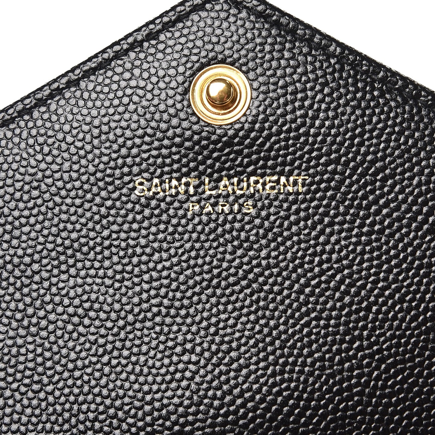 Grain De Poudre Matelasse Chevron Monogram Envelope Chain Wallet Black