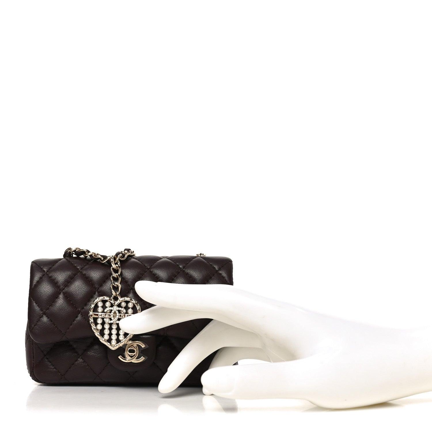 Chanel Lambskin Quilted Mini Double Flap With Hook Dark Brown 2 of 11