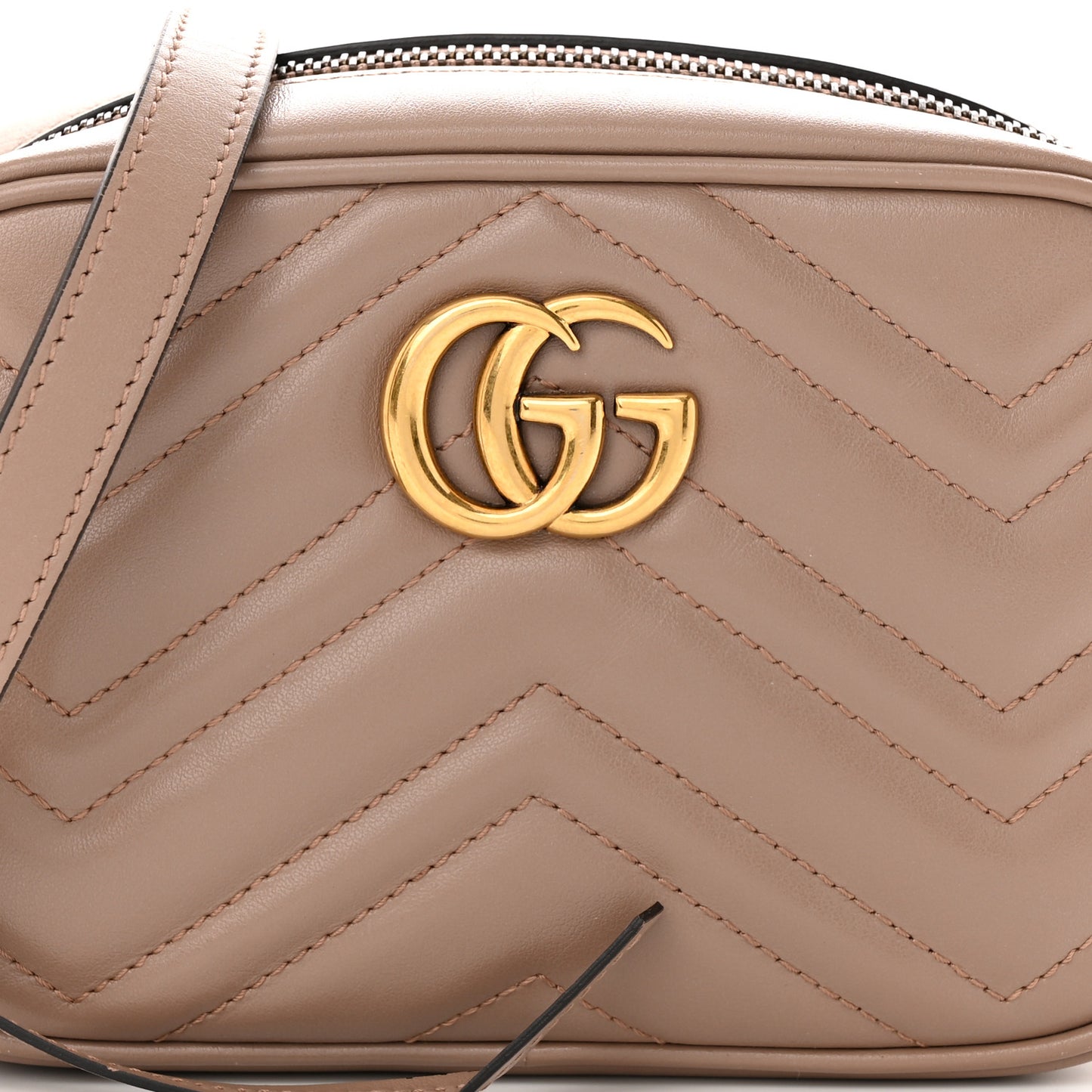 Calfskin Matelasse Mini GG Marmont Chain Shoulder Bag Porcelain Rose
