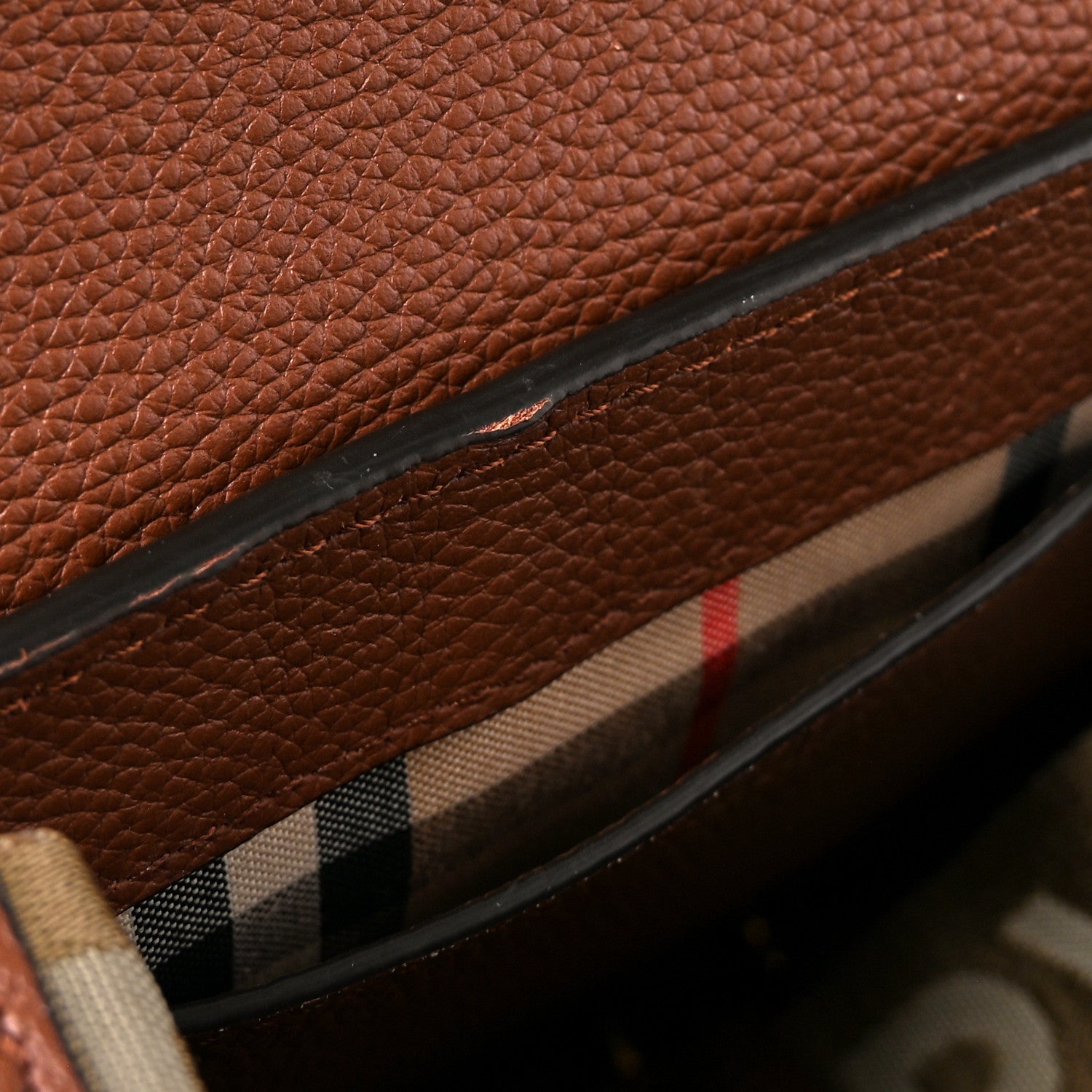 Burberry Calfskin Vintage Check Note Crossbody Bag Tan 12 of 12