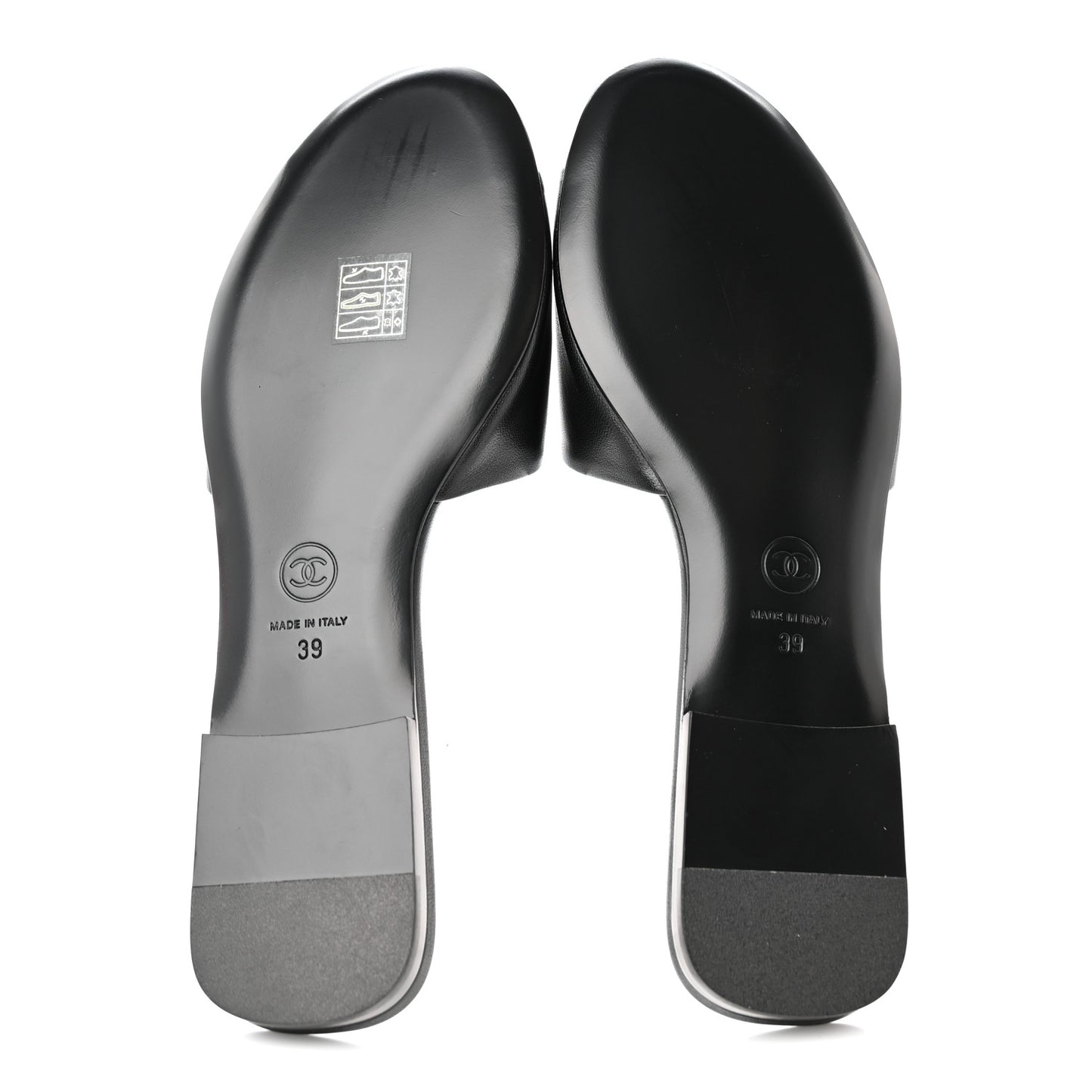 Lambskin Pearl CC Sandals 39 Black