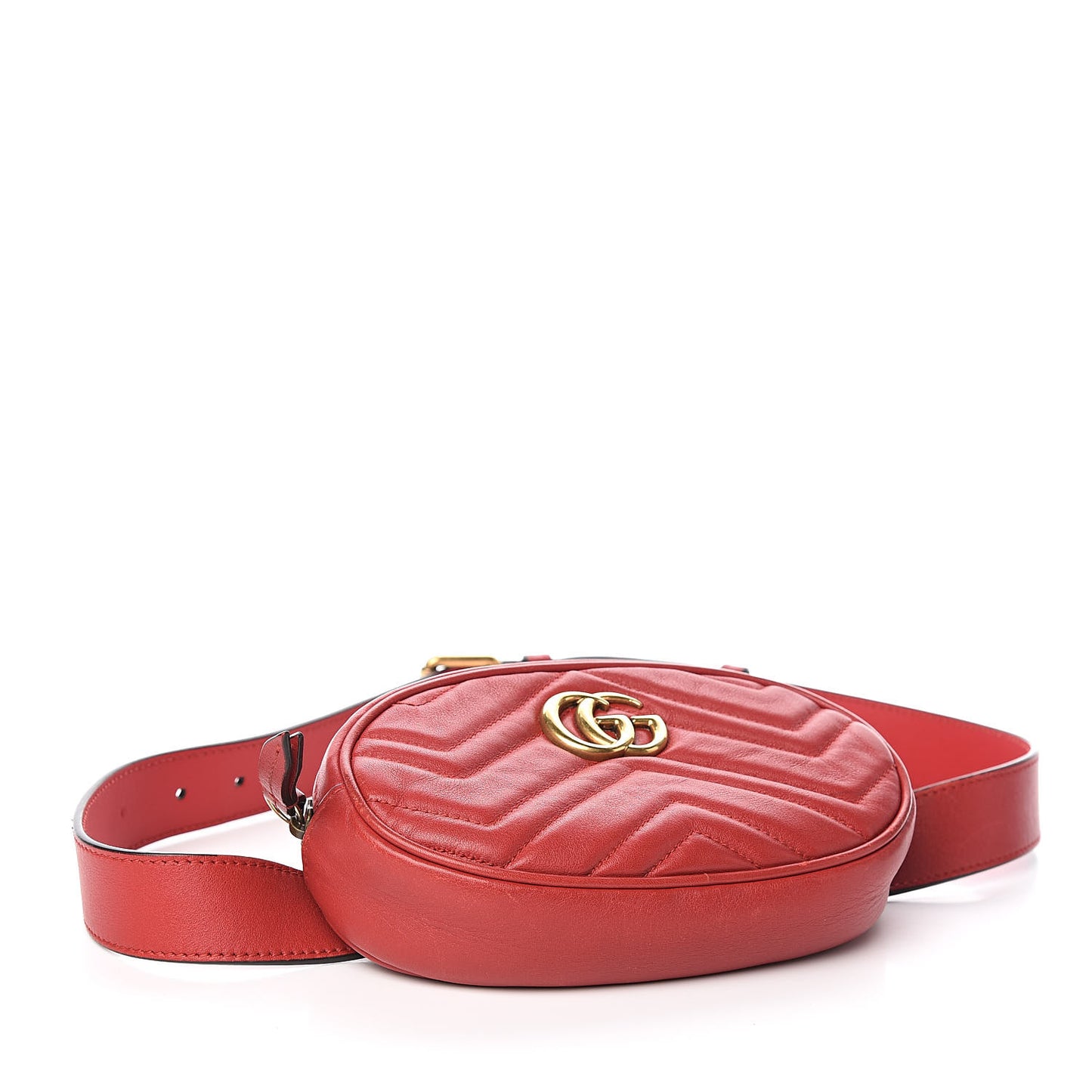 Calfskin Matelasse GG Marmont Belt Bag 85 34 Hibiscus Red