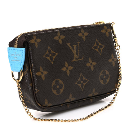 Louis Vuitton Monogram 2022 Christmas Animation Tokyo Mini Pochette Accessories Blue 3 of 8