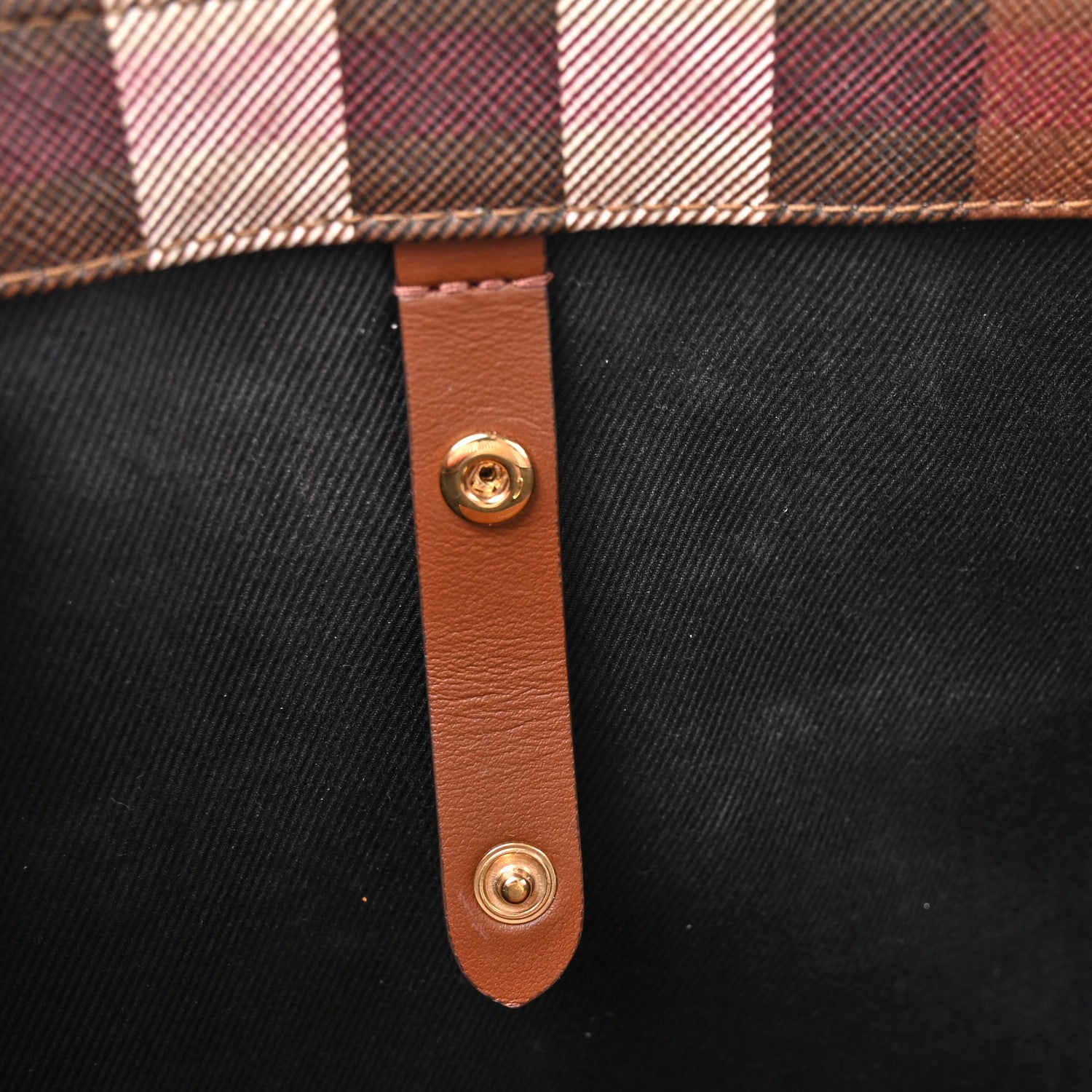 Burberry E-Canvas Check Calfskin Mini Freya Tote Dark Birch Brown 10 of 12