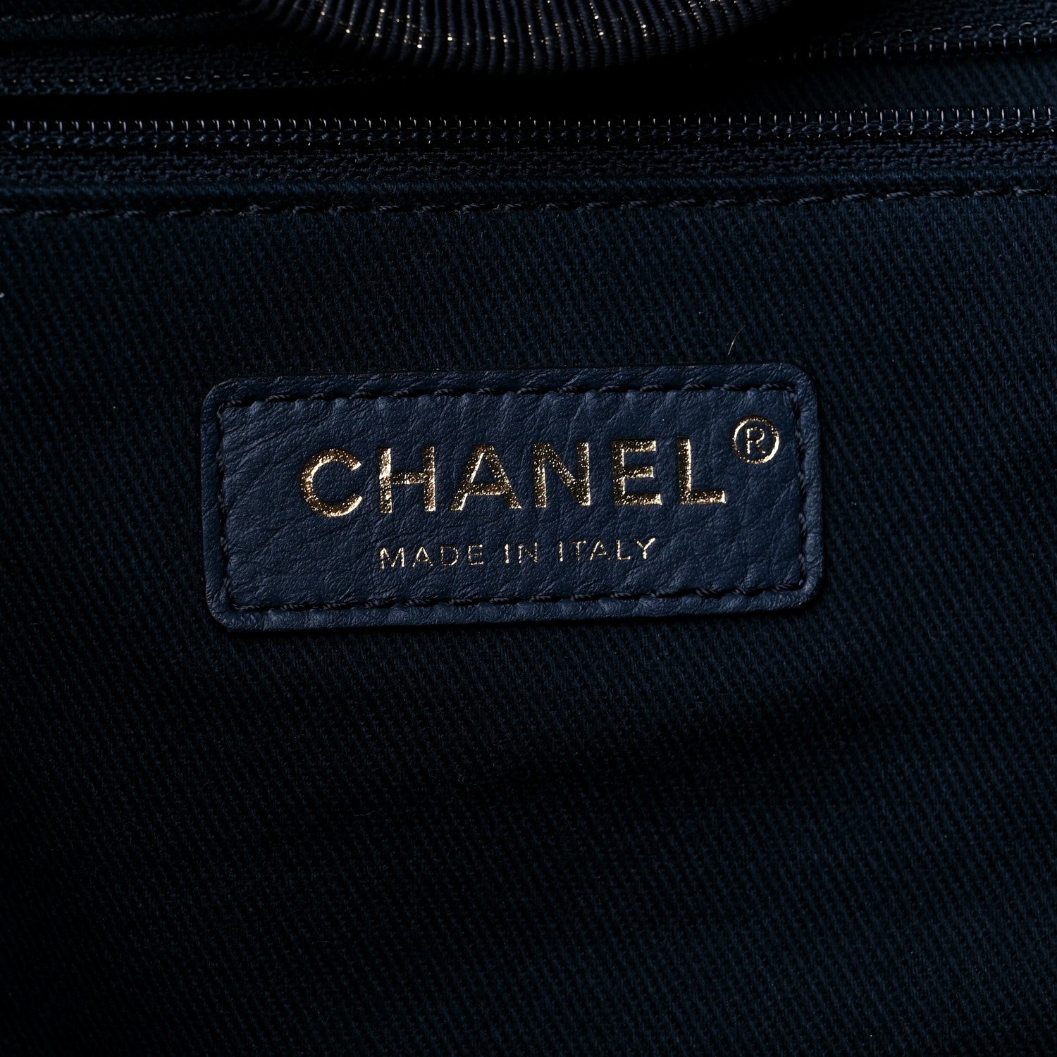 Chanel Lurex Canvas Medium Deauville Tote Navy Blue Gold 6 of 13