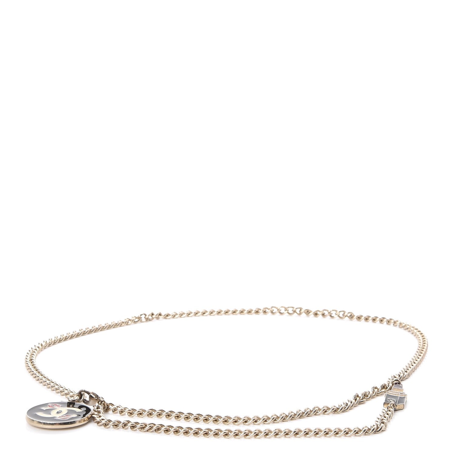 Chanel Enamel Chain Lipstick CC Kisses Belt Gold 1 of 9
