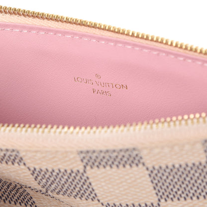 Louis Vuitton Damier Azur Felicie Chain Wallet Zippered Insert Rose Ballerine 5 of 6