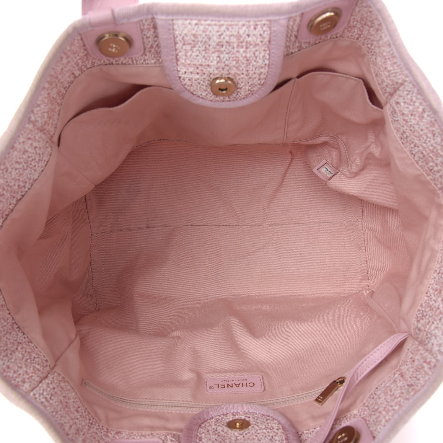 Chanel Lurex Boucle Deauville Medium Tote Pink 5 of 10