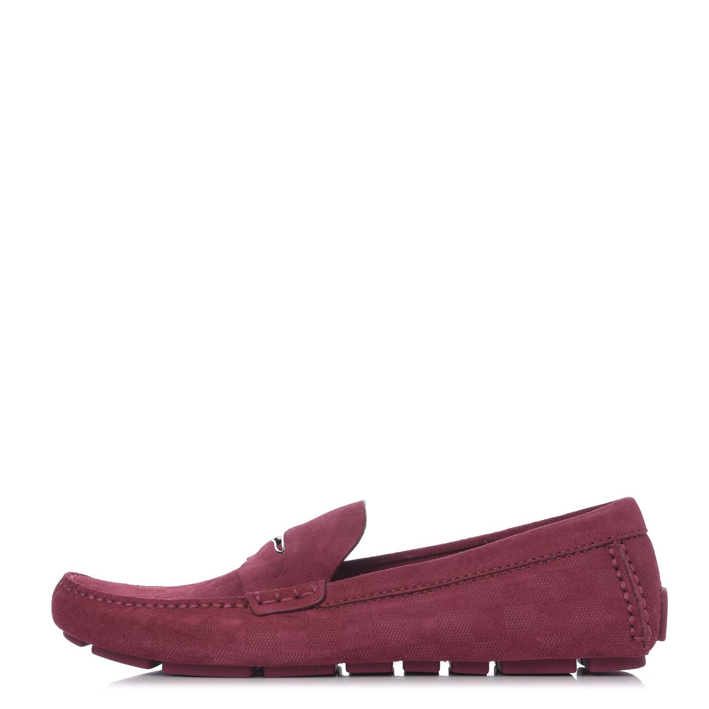 Suede Damier Shade Moccasin Loafers 9.5 Framboise