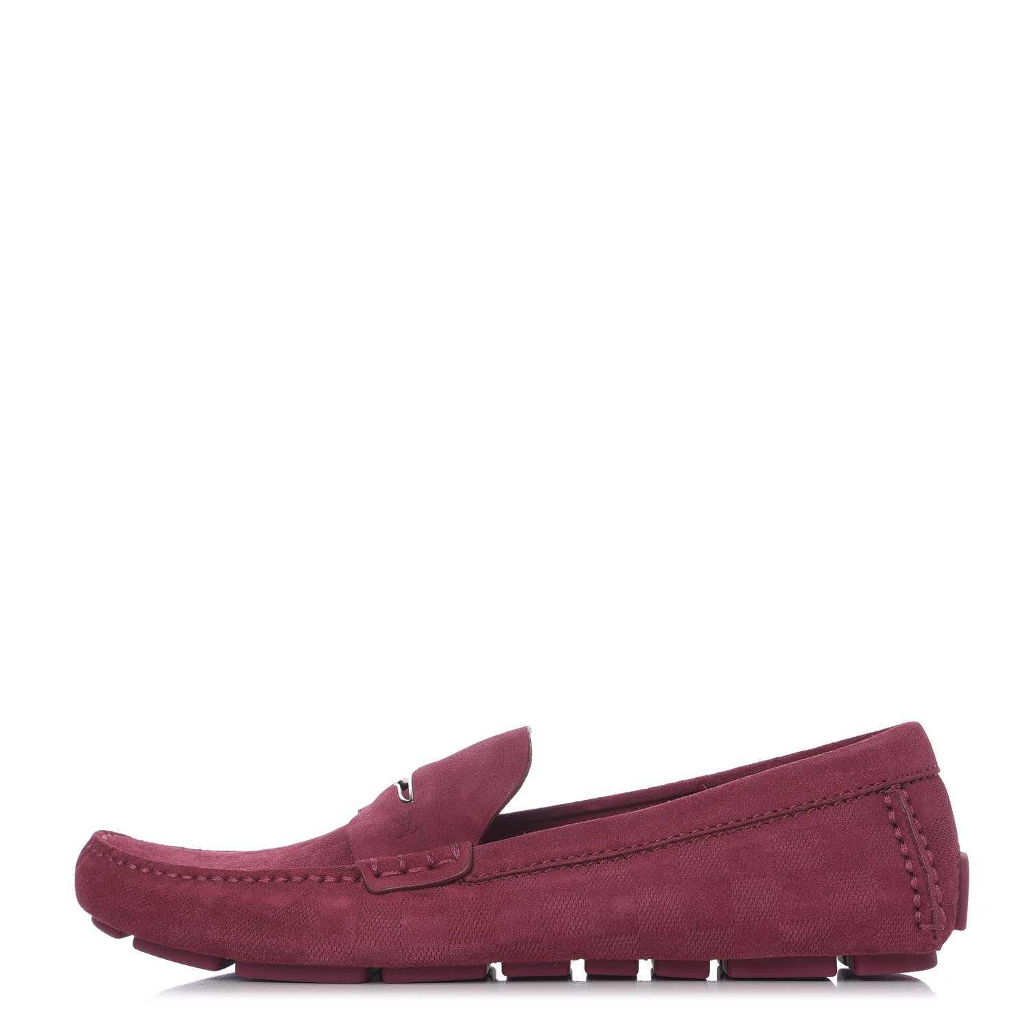 Louis Vuitton Suede Damier Shade Moccasin Loafers 9.5 Framboise 1 of 5