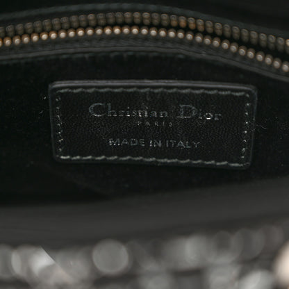 Christian Dior Satin Crystal Cannage Mini Lady Dior Black 6 of 9