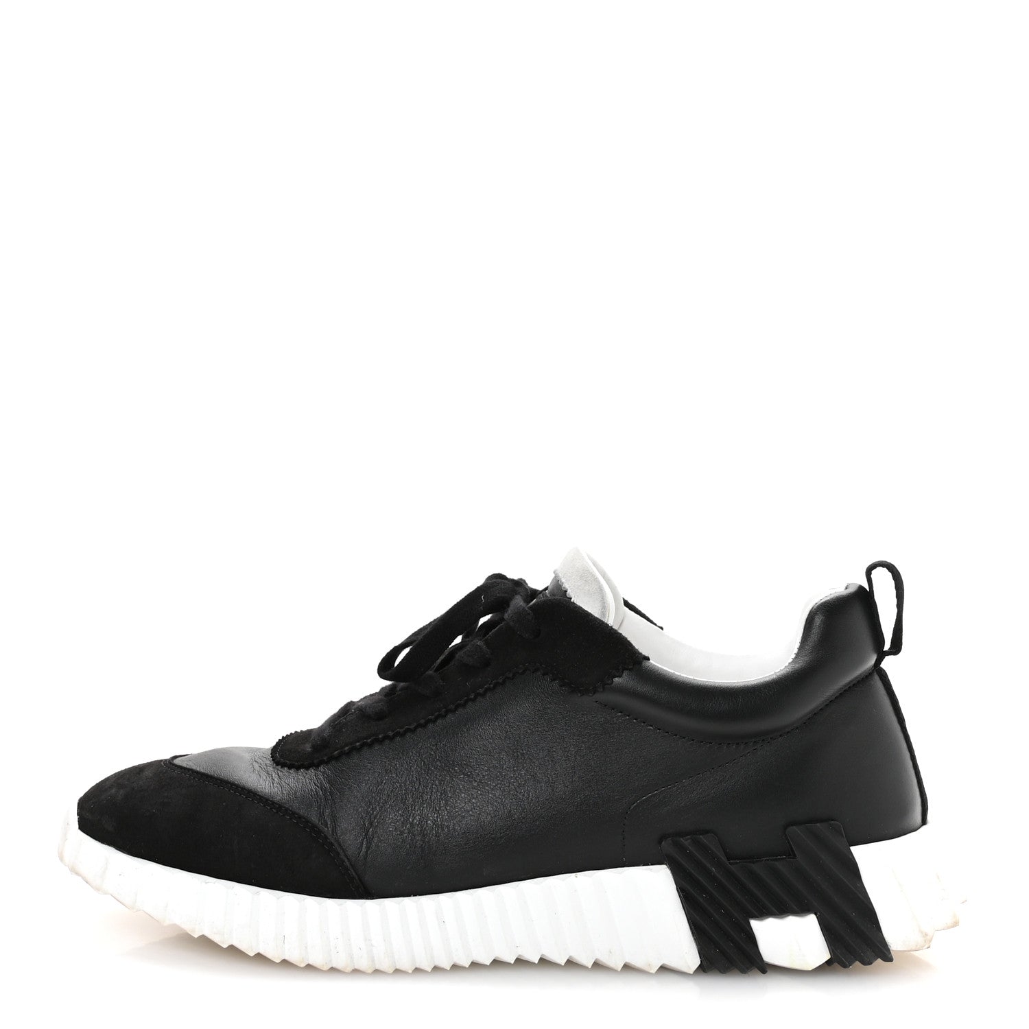 Hermes Goatskin Suede Goatskin Mens Bouncing Sneakers 43 Black 1 of 9