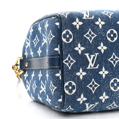 Louis Vuitton Monogram Jacquard Denim Speedy Bandouliere 25 Bleu 9 of 10