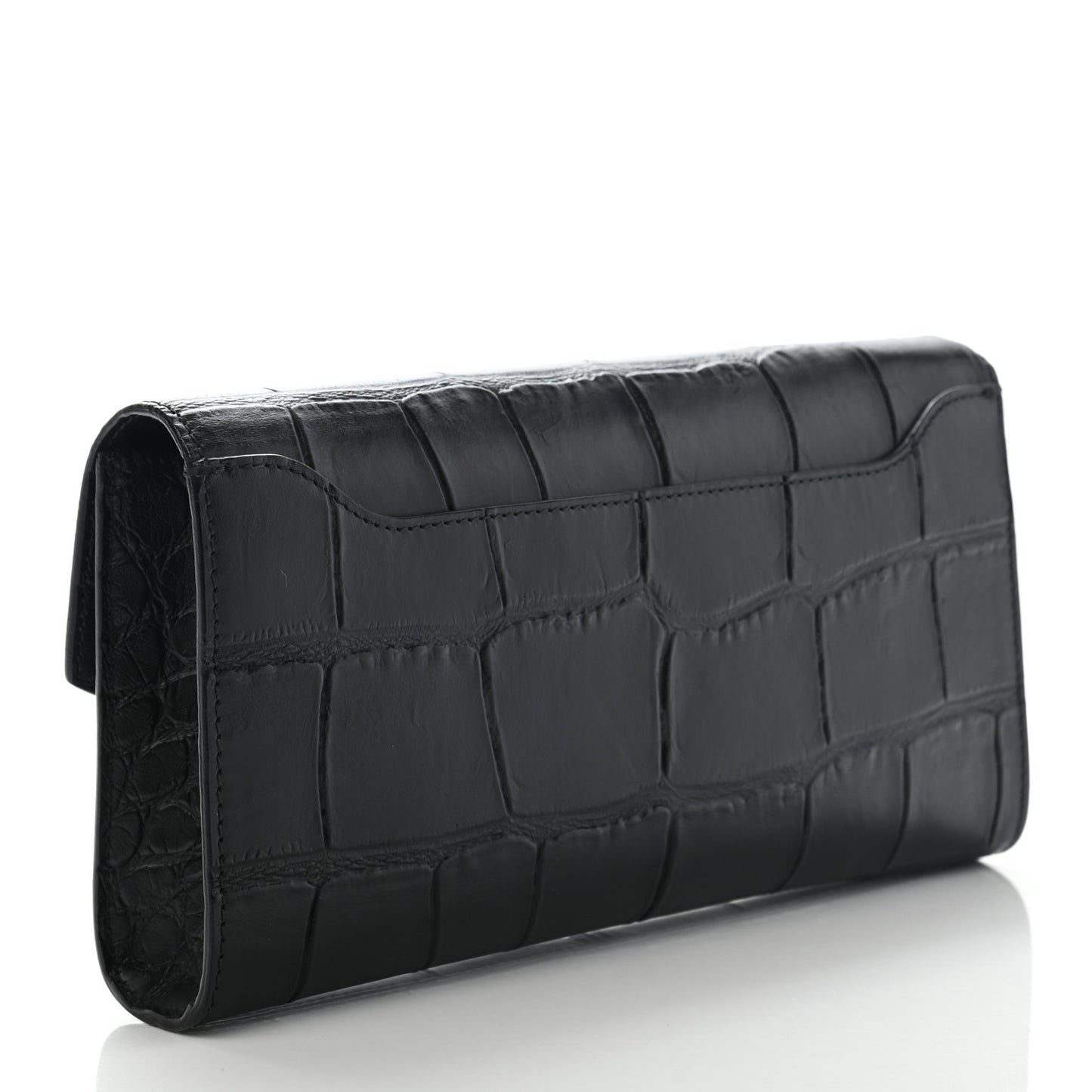 Calfskin Crocodile Embossed Antigona Evening Clutch Black