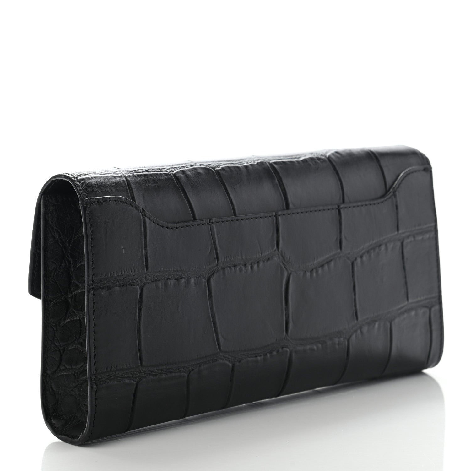 Givenchy Calfskin Crocodile Embossed Antigona Evening Clutch Black 3 of 9