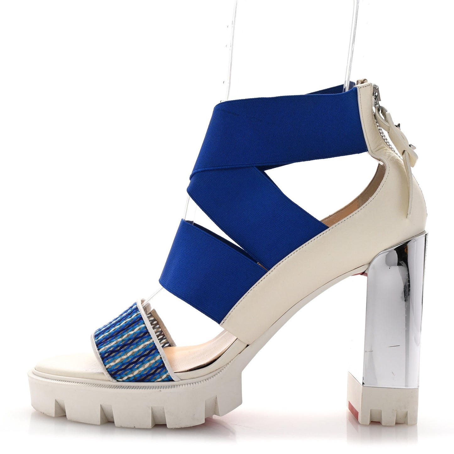 Calfskin Patrouiagoma 100 Platform Sandals 40 Blue