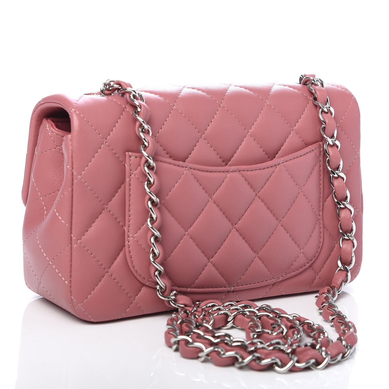 Chanel Lambskin Quilted Mini Rectangular Flap Pink 3 of 11
