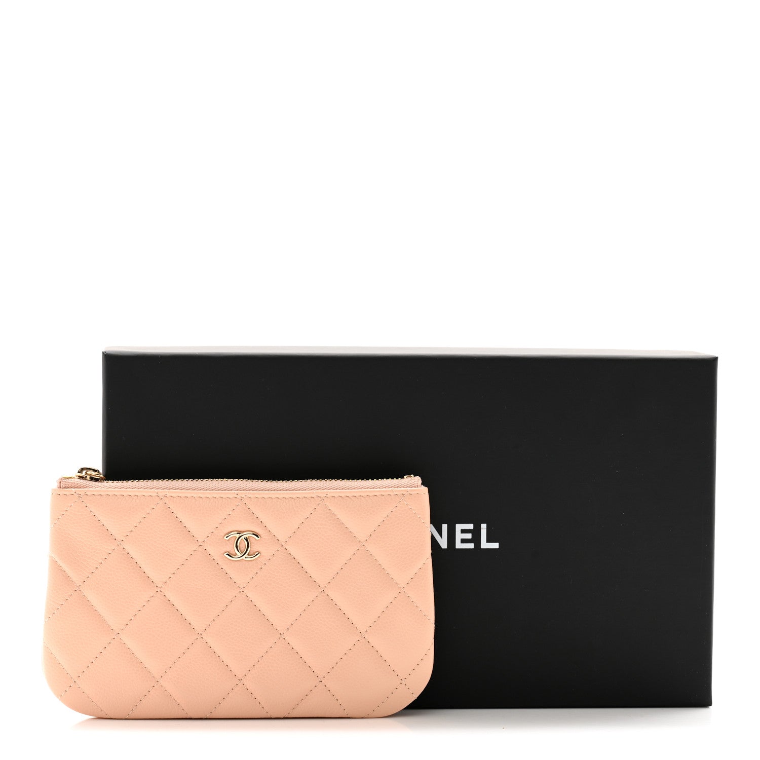 Chanel Caviar Quilted Small Cosmetic Case Beige 8 of 8