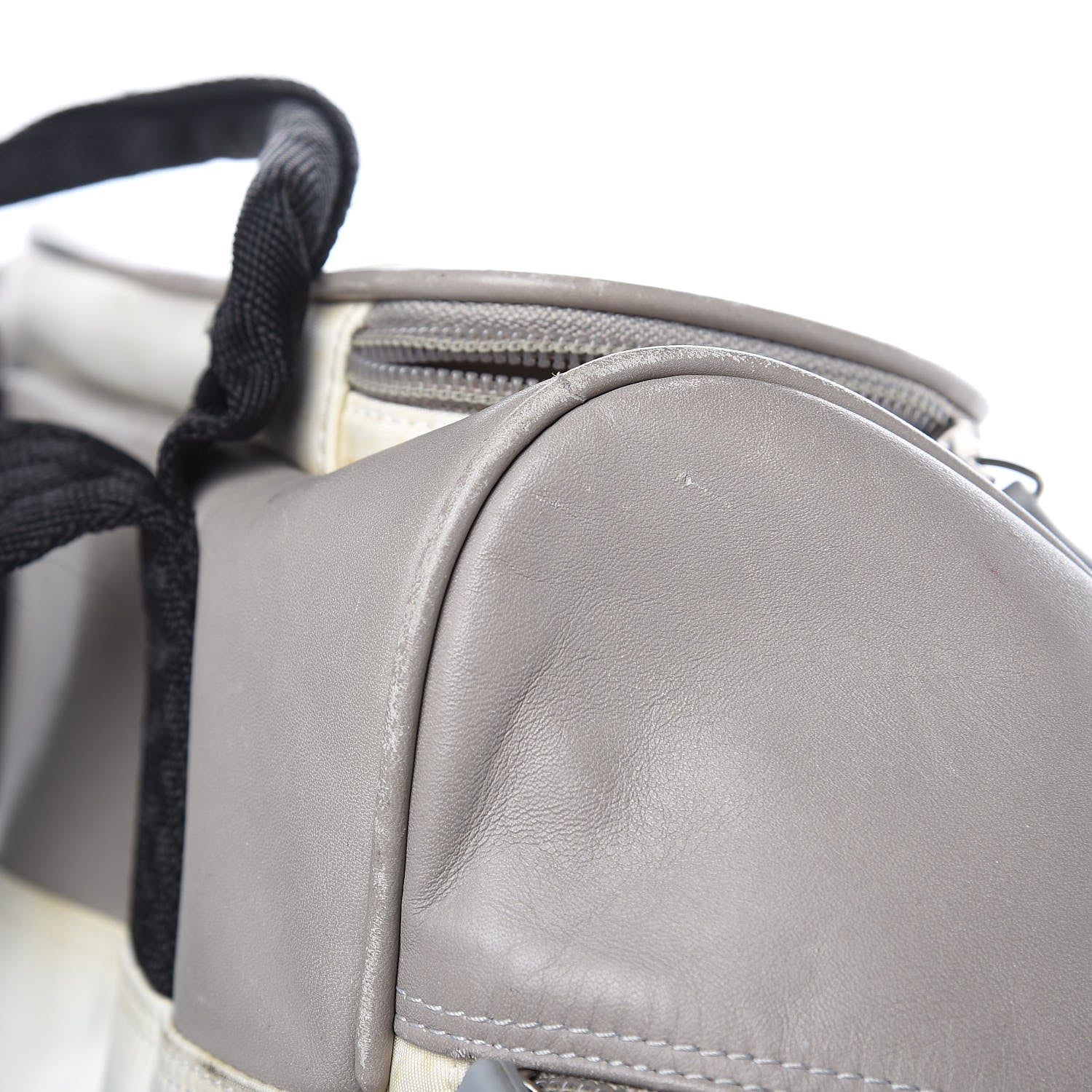 Chanel Nylon Calfskin CC Backpack White Gray 22 of 25