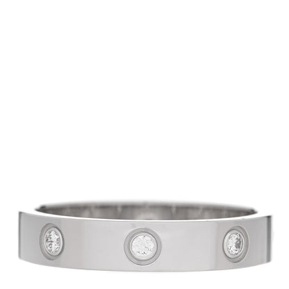 Cartier 18K White Gold 8 Diamond 4mm Wedding Band LOVE Ring 55 7.25 3 of 6