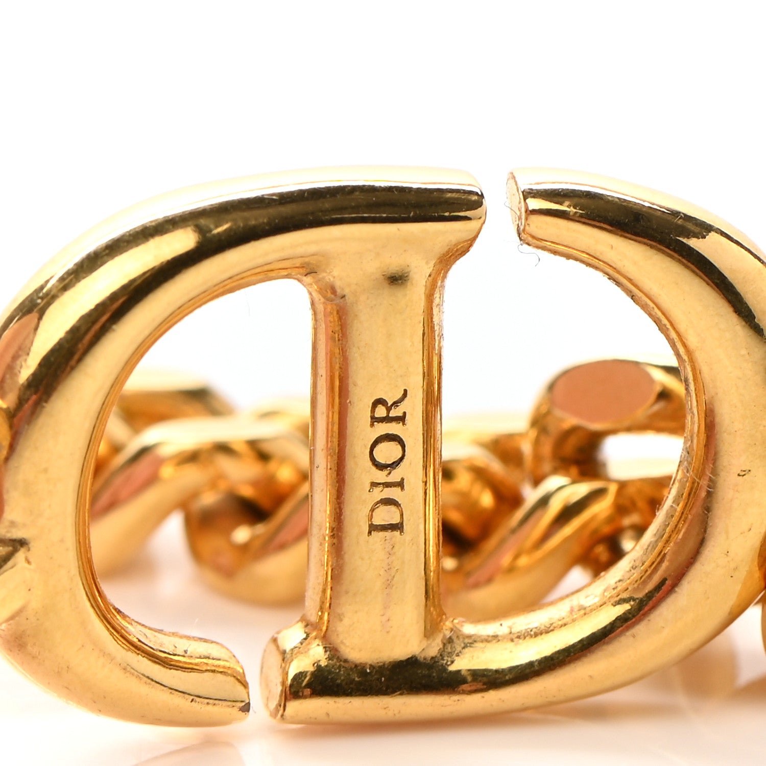Christian Dior Metal CD Navy Chain Bracelet Gold 4 of 4