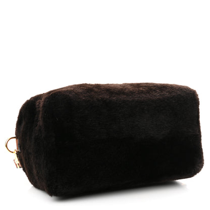 Louis Vuitton Shearling Monogram LV Ski Cozygram Speedy Bandouliere 25 Chocolate Cream 4 of 10