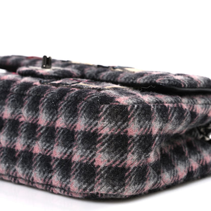 Chanel Wool Patchwork Medium Single Flap Pink Grey 10 of 10