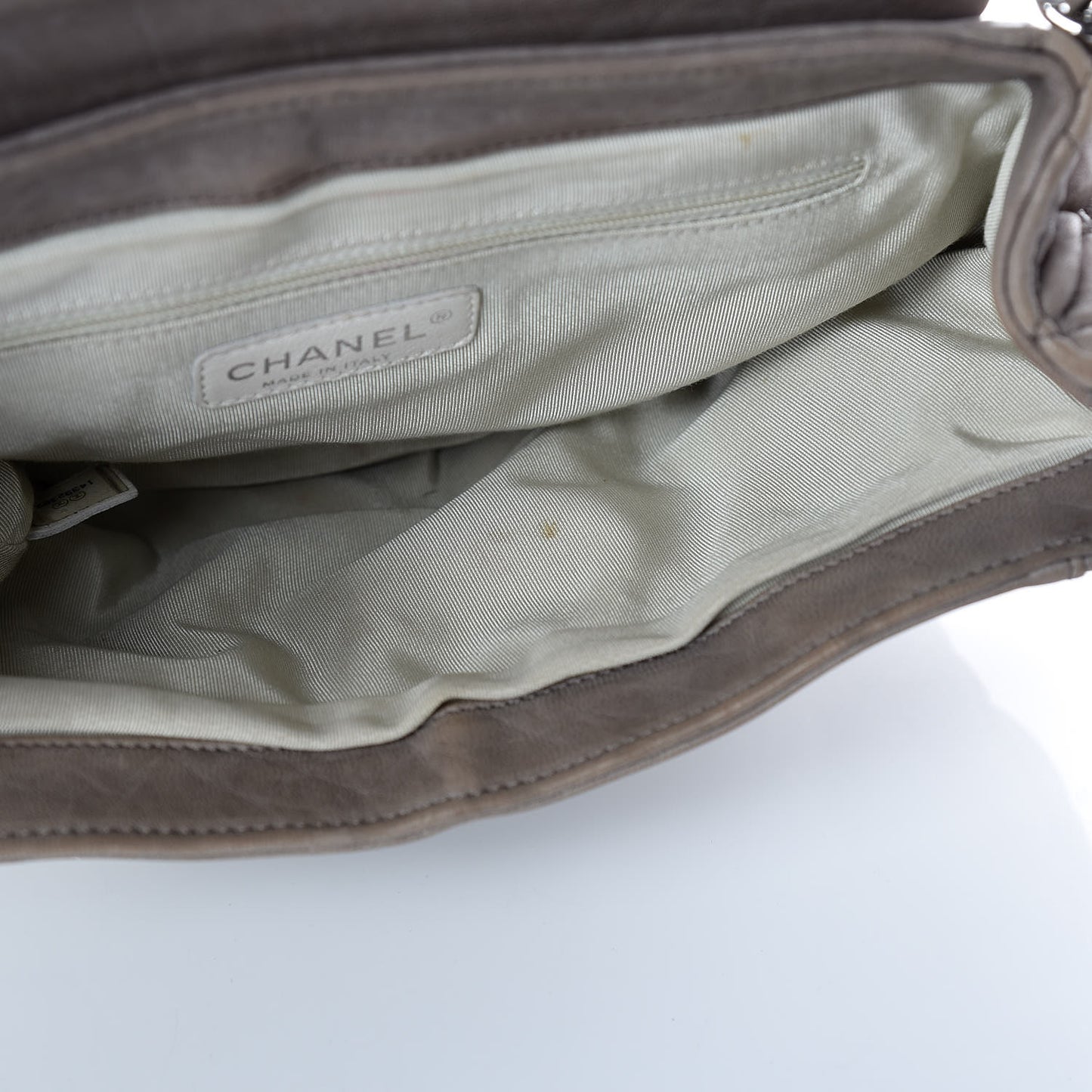 Washed Lambskin Quilted Medium Chain Around Messenger Taupe