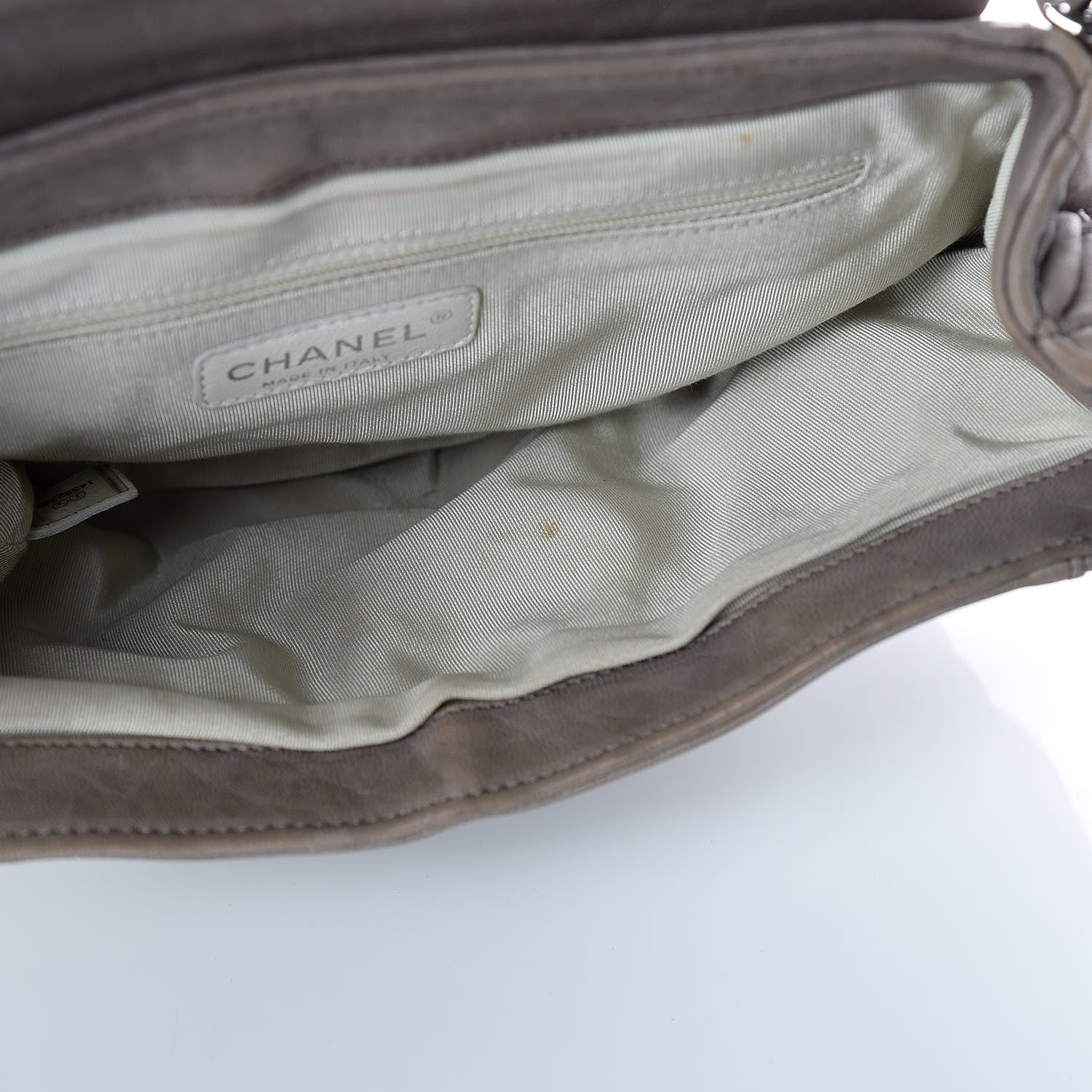 Chanel Washed Lambskin Quilted Medium Chain Around Messenger Taupe 15 of 24