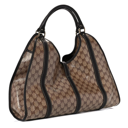Gucci Crystal Monogram Dollar Calfskin Medium Joy Shoulder Bag Beige Ebony Testa Di Moro 3 of 20