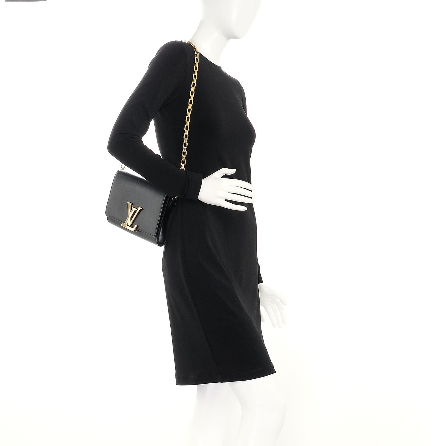 Calfskin Chain Louise GM Black