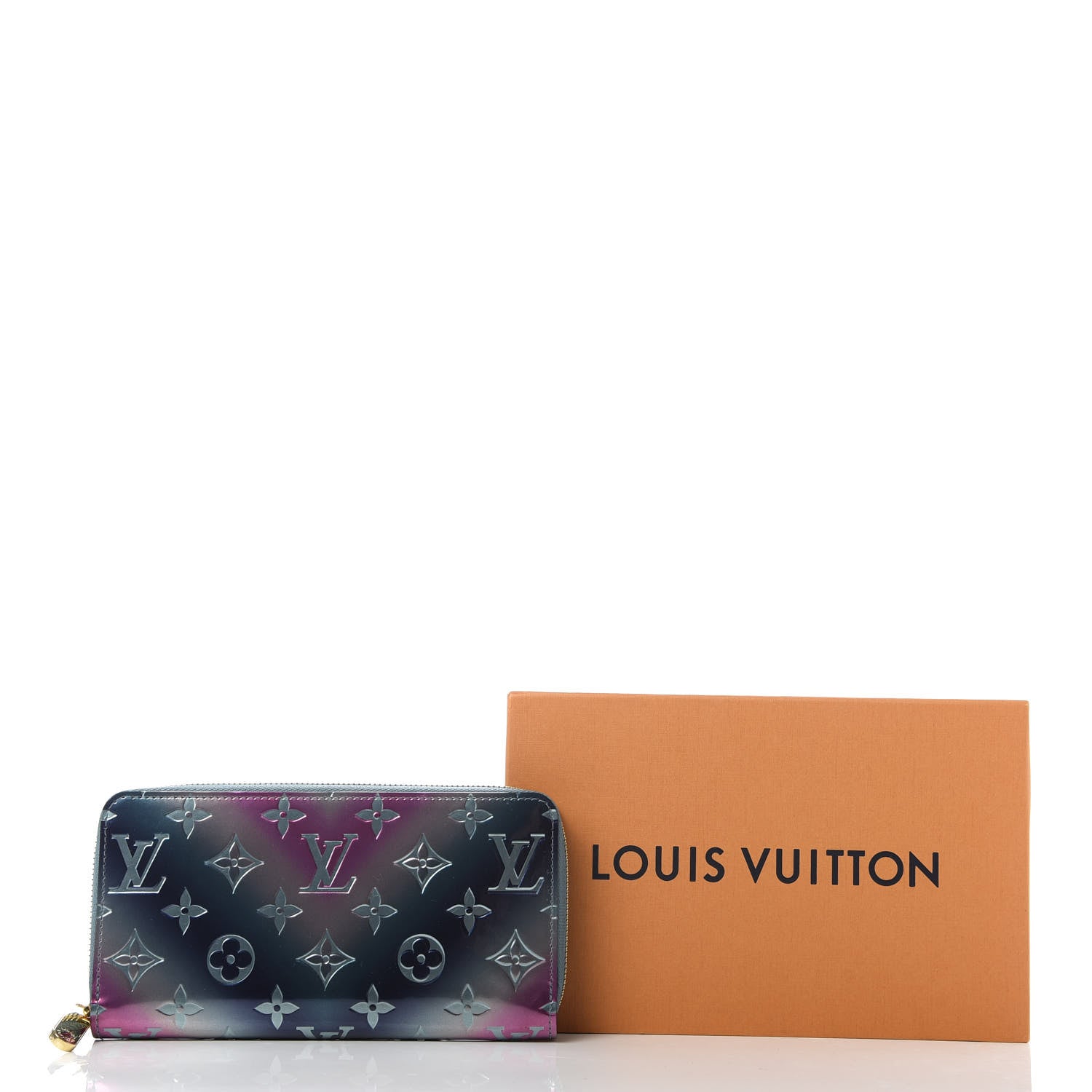 Louis Vuitton Metallic Vernis Degrade Zippy Wallet Blue Pink 8 of 8