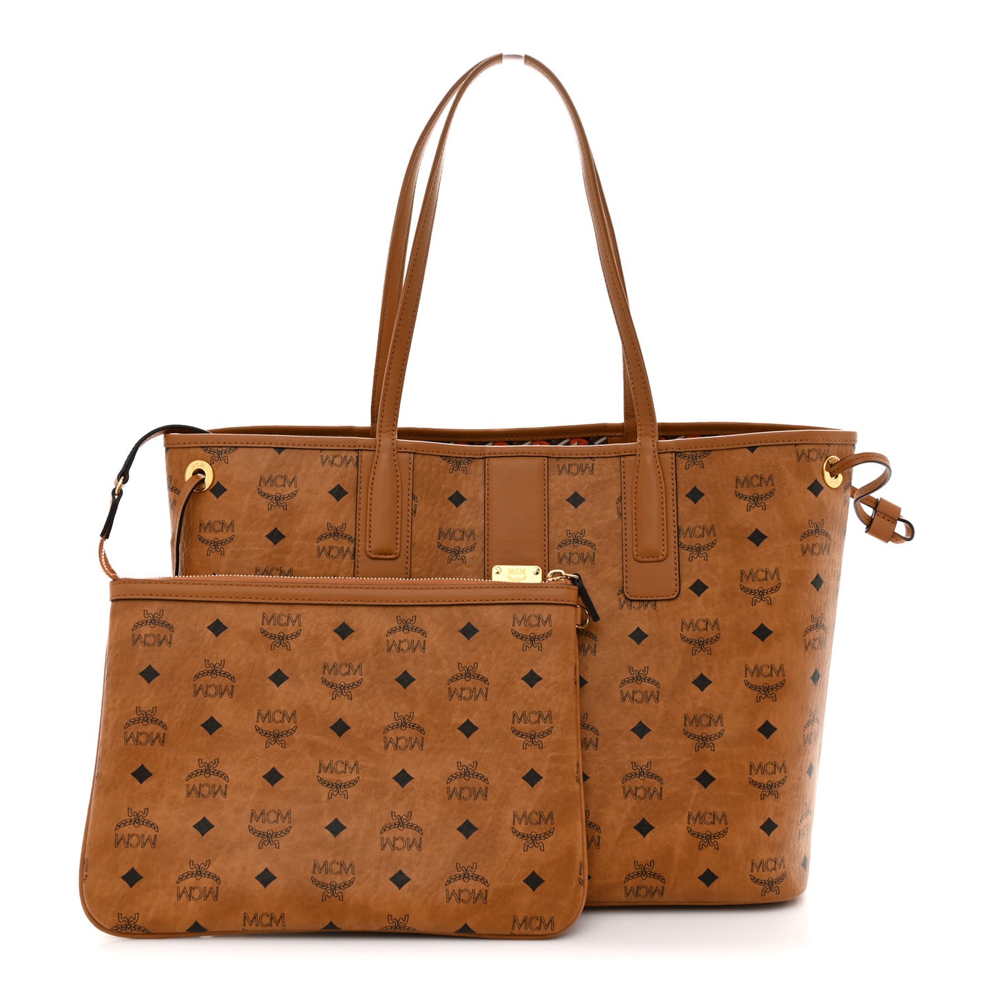 Visetos Medium Liz Reversible Shopper Tote Cognac