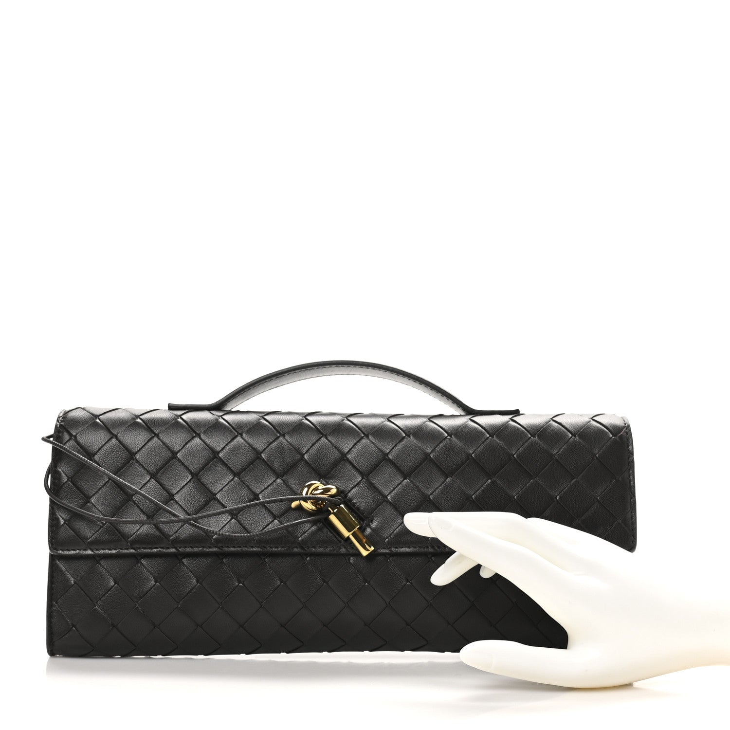 Bottega Veneta Nappa Intrecciato Long Andiamo Top Handle Clutch Fondant 2 of 7