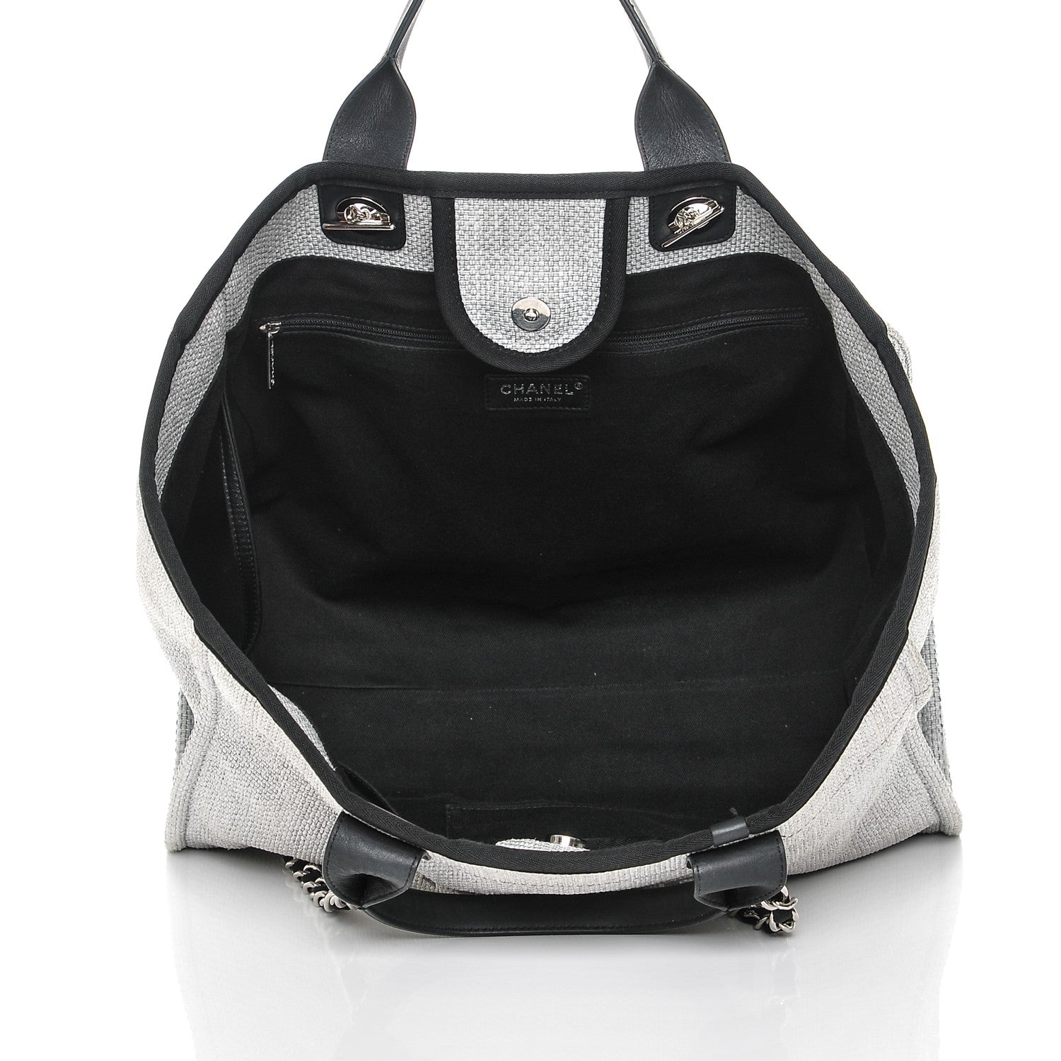 Chanel Canvas Large Deauville Tote Grey 5 of 7