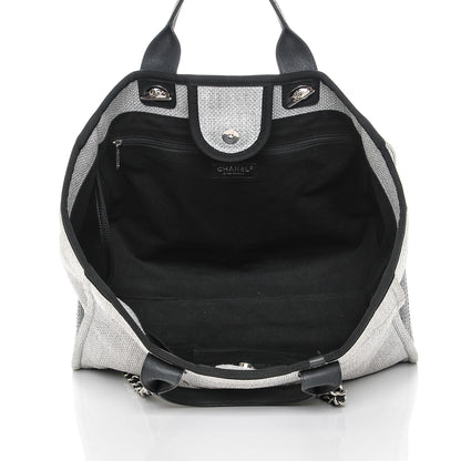 Chanel Canvas Large Deauville Tote Grey 5 of 7