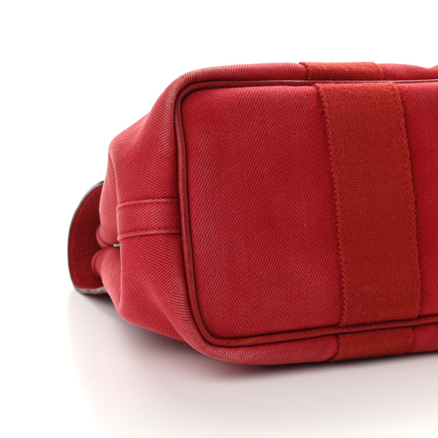 Hermes Chevron Herringbone Toile Vache Liegee Valparaiso Tote PM Rouge Garance 9 of 10