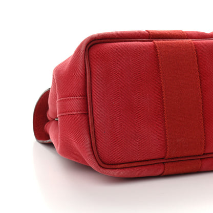 Hermes Chevron Herringbone Toile Vache Liegee Valparaiso Tote PM Rouge Garance 9 of 10