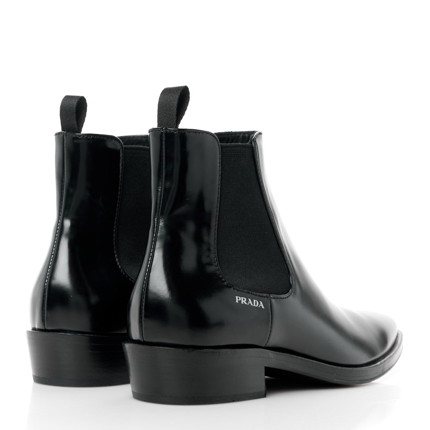 Prada Spazzolato Logo Chelsea Boots 36 Black 4 of 10