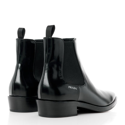 Prada Spazzolato Logo Chelsea Boots 36 Black 4 of 10