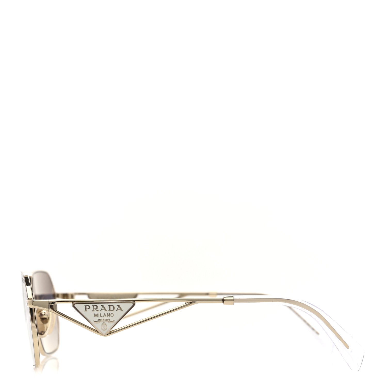 Prada Metal Symbole Triangle Logo Sunglasses SPR A51 Gold Blue 3 of 8
