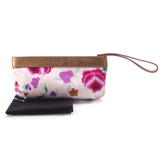 Chanel CC Logo CLUTCH Wristlet Floral 2 of 11