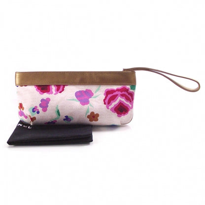 Chanel CC Logo CLUTCH Wristlet Floral 2 of 11