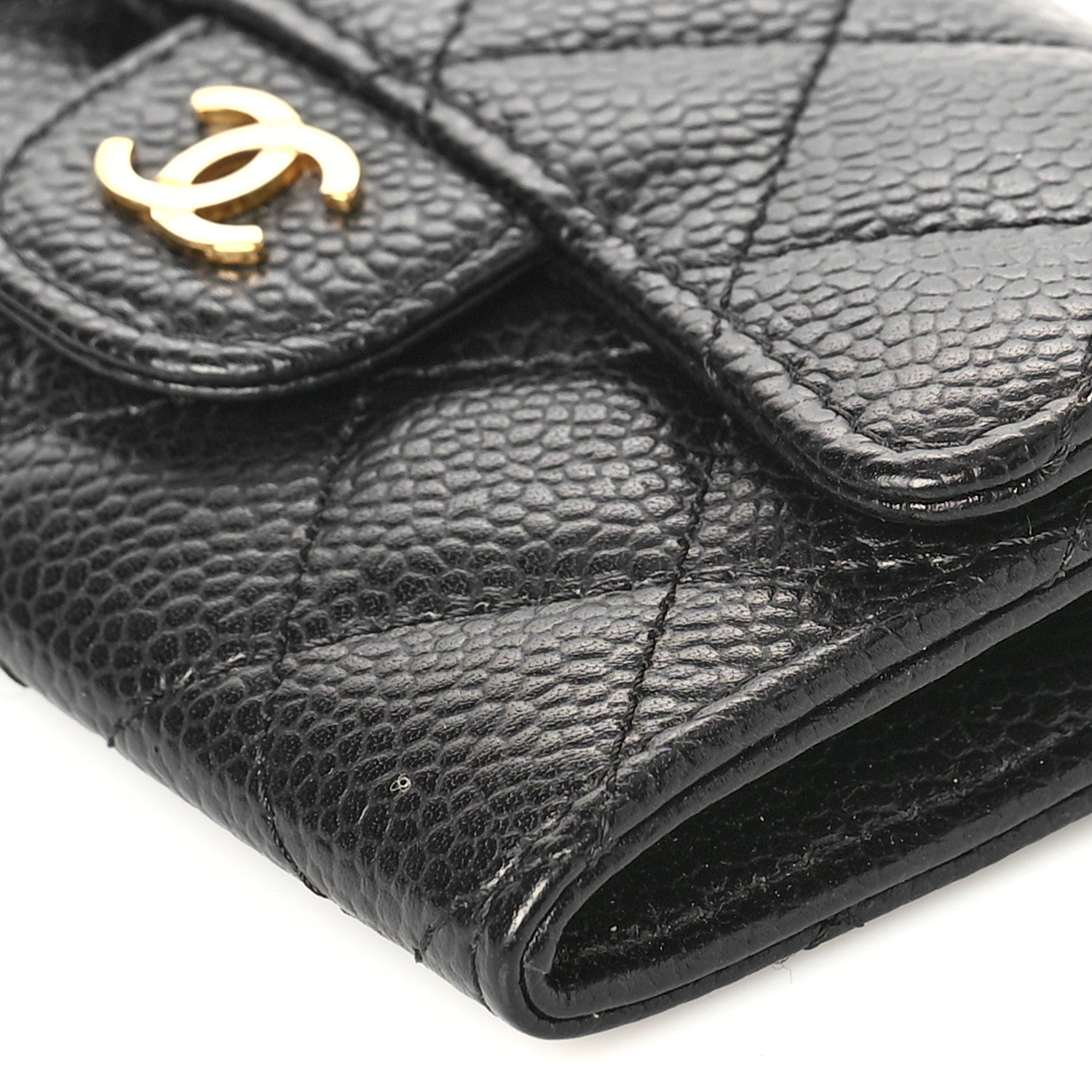 Chanel Caviar Quilted Flap Card Holder Wallet Black 10 of 11