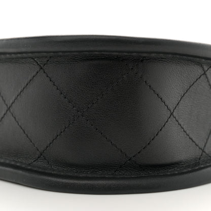 Chanel Calfskin Quilted Hobo Handbag Black 10 of 11