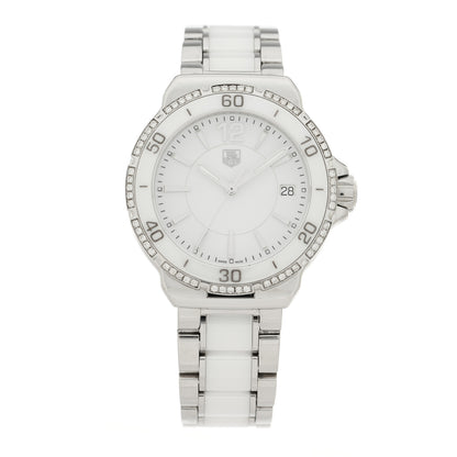 Tag Heuer Stainless Steel Ceramic Diamond 34mm Formula 1 Quartz Watch White WAH1213 1 of 4